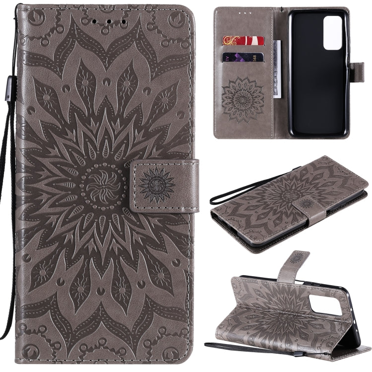 For Xiaomi Mi 10T / 10T Pro Sun Embossing Pattern Horizontal Flip Leather Case with Card Slot & Holder & Wallet & Lanyard