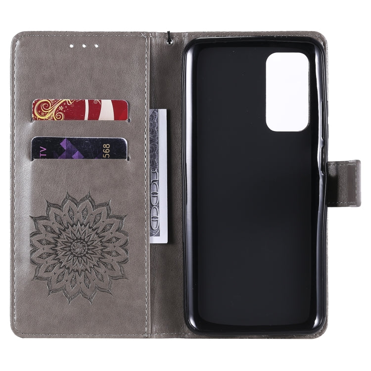 For Xiaomi Mi 10T / 10T Pro Sun Embossing Pattern Horizontal Flip Leather Case with Card Slot & Holder & Wallet & Lanyard