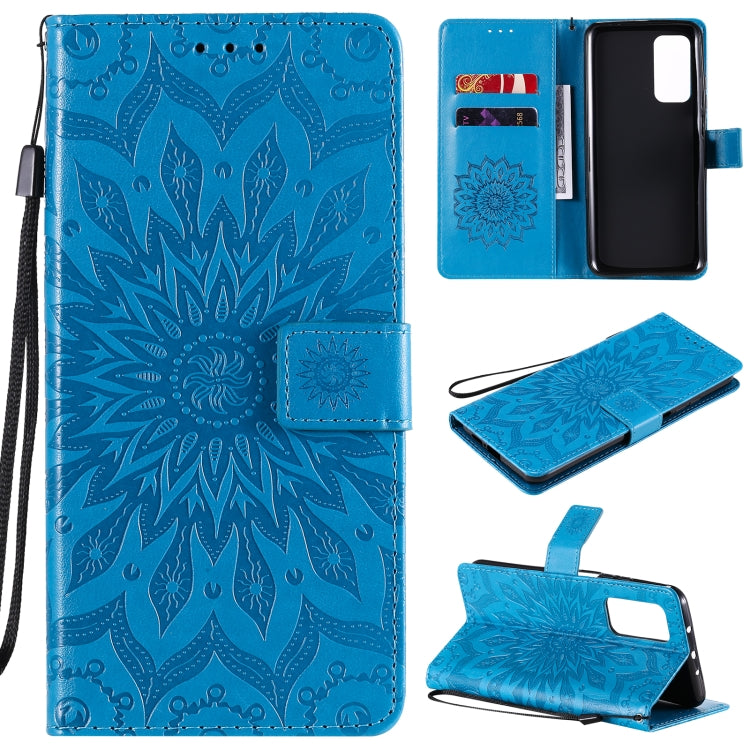 For Xiaomi Mi 10T / 10T Pro Sun Embossing Pattern Horizontal Flip Leather Case with Card Slot & Holder & Wallet & Lanyard