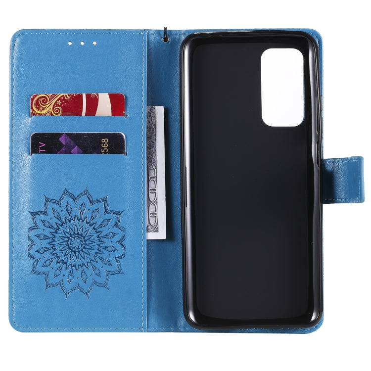 For Xiaomi Mi 10T / 10T Pro Sun Embossing Pattern Horizontal Flip Leather Case with Card Slot & Holder & Wallet & Lanyard