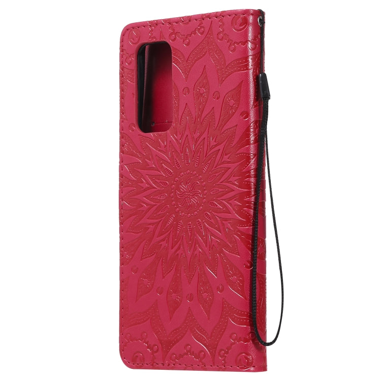 For Xiaomi Mi 10T / 10T Pro Sun Embossing Pattern Horizontal Flip Leather Case with Card Slot & Holder & Wallet & Lanyard