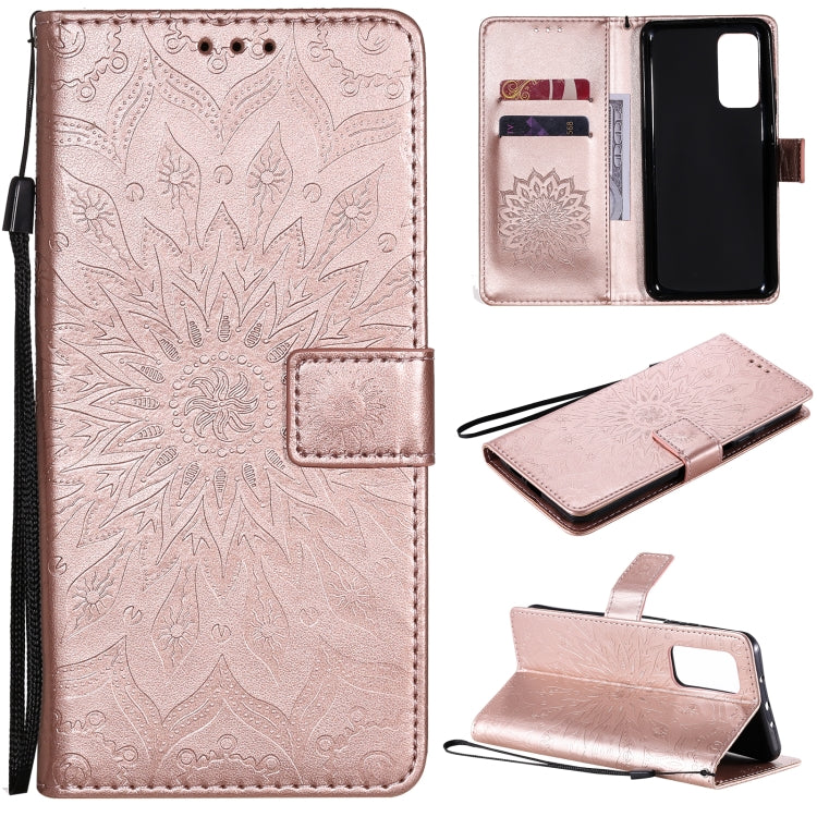 For Xiaomi Mi 10T / 10T Pro Sun Embossing Pattern Horizontal Flip Leather Case with Card Slot & Holder & Wallet & Lanyard