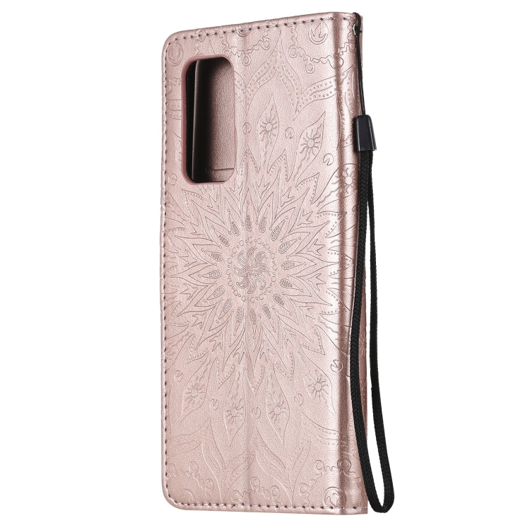 For Xiaomi Mi 10T / 10T Pro Sun Embossing Pattern Horizontal Flip Leather Case with Card Slot & Holder & Wallet & Lanyard