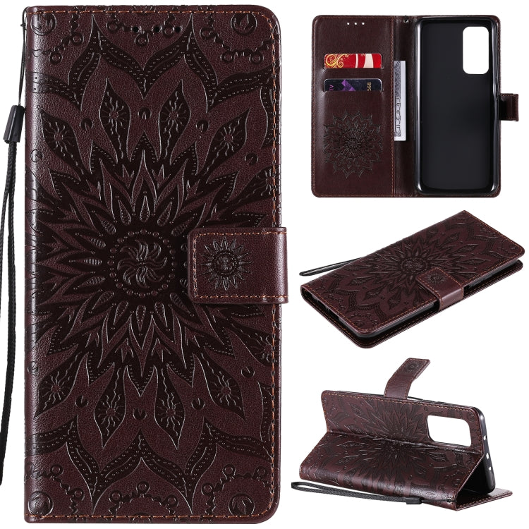 For Xiaomi Mi 10T / 10T Pro Sun Embossing Pattern Horizontal Flip Leather Case with Card Slot & Holder & Wallet & Lanyard