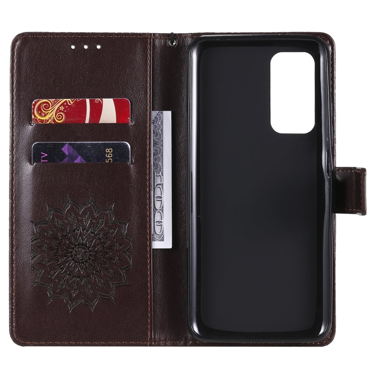 For Xiaomi Mi 10T / 10T Pro Sun Embossing Pattern Horizontal Flip Leather Case with Card Slot & Holder & Wallet & Lanyard