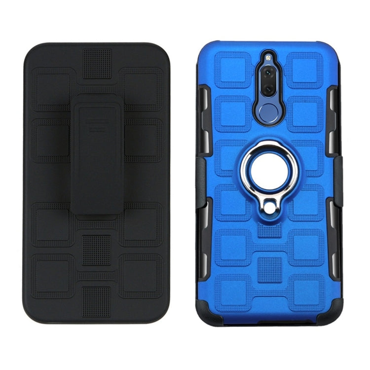 For Huawei Mate 10 Lite 3 In 1 Cube PC + TPU Protective Case with 360 Degrees Rotate Silver Ring Holder