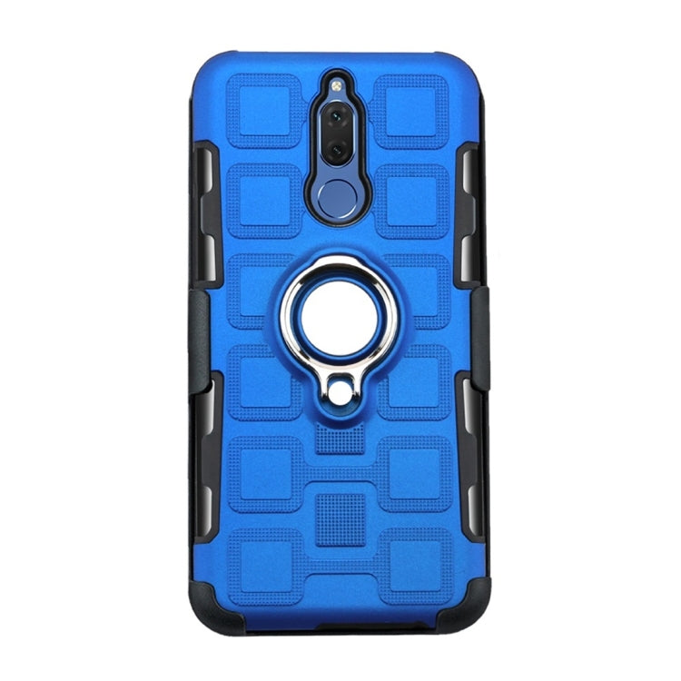 For Huawei Mate 10 Lite 3 In 1 Cube PC + TPU Protective Case with 360 Degrees Rotate Silver Ring Holder