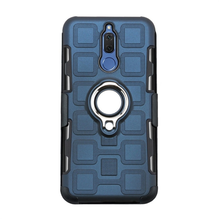 For Huawei Mate 10 Lite 3 In 1 Cube PC + TPU Protective Case with 360 Degrees Rotate Silver Ring Holder