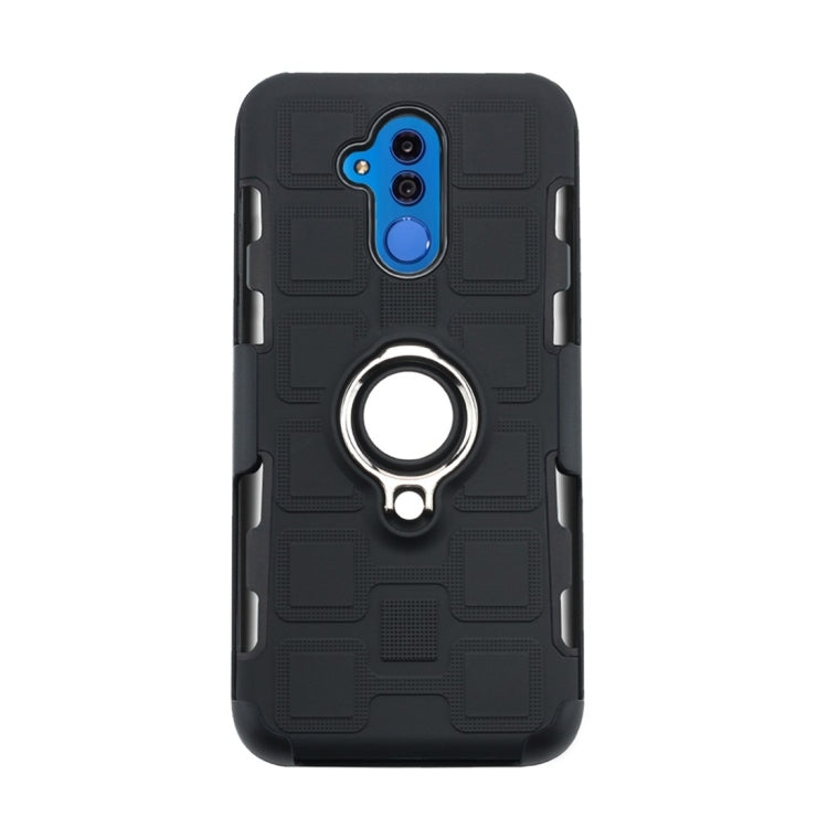 For Huawei Mate 20 Lite 3 In 1 Cube PC + TPU Protective Case with 360 Degrees Rotate Silver Ring Holder