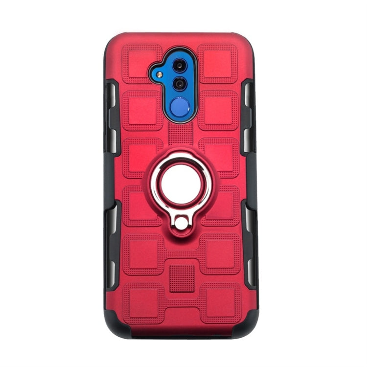 For Huawei Mate 20 Lite 3 In 1 Cube PC + TPU Protective Case with 360 Degrees Rotate Silver Ring Holder