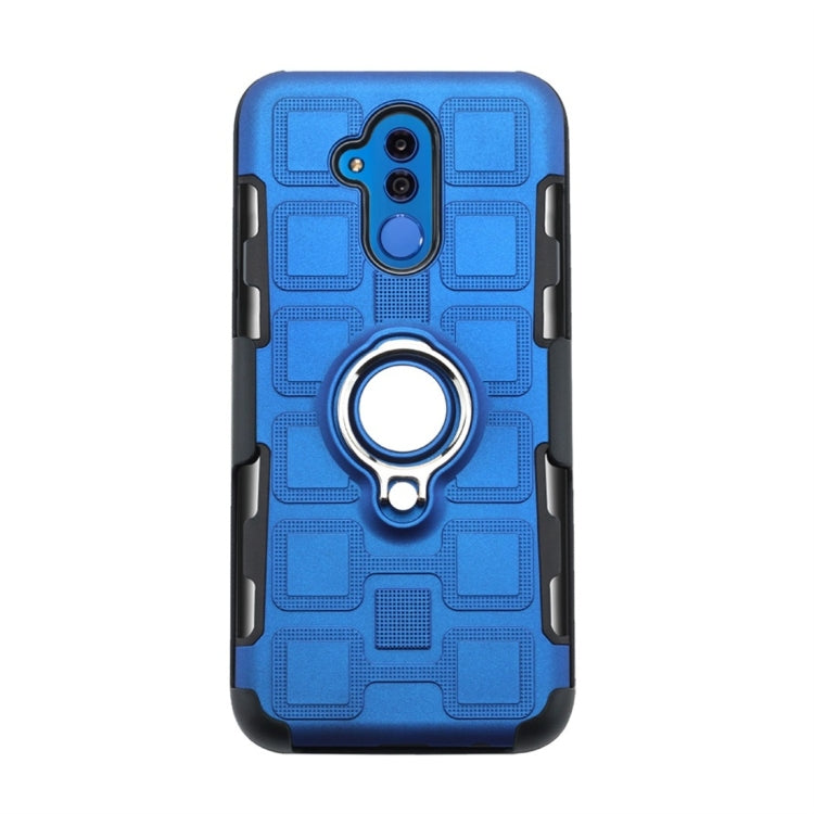 For Huawei Mate 20 Lite 3 In 1 Cube PC + TPU Protective Case with 360 Degrees Rotate Silver Ring Holder