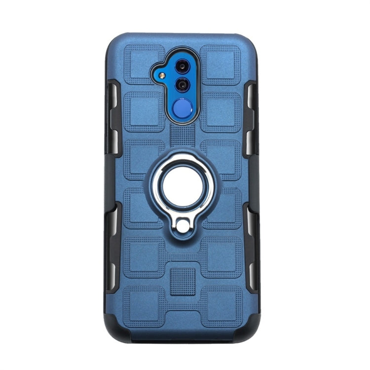 For Huawei Mate 20 Lite 3 In 1 Cube PC + TPU Protective Case with 360 Degrees Rotate Silver Ring Holder