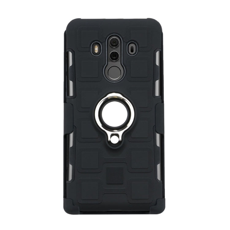 For Huawei Mate 10 Pro 3 In 1 Cube PC + TPU Protective Case with 360 Degrees Rotate Silver Ring Holder