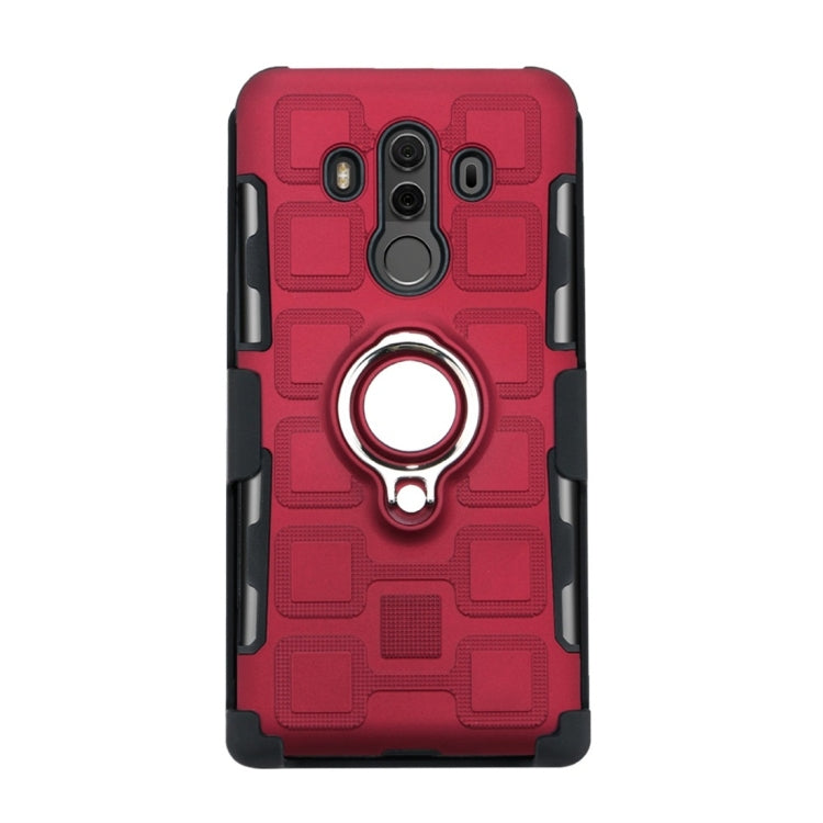 For Huawei Mate 10 Pro 3 In 1 Cube PC + TPU Protective Case with 360 Degrees Rotate Silver Ring Holder