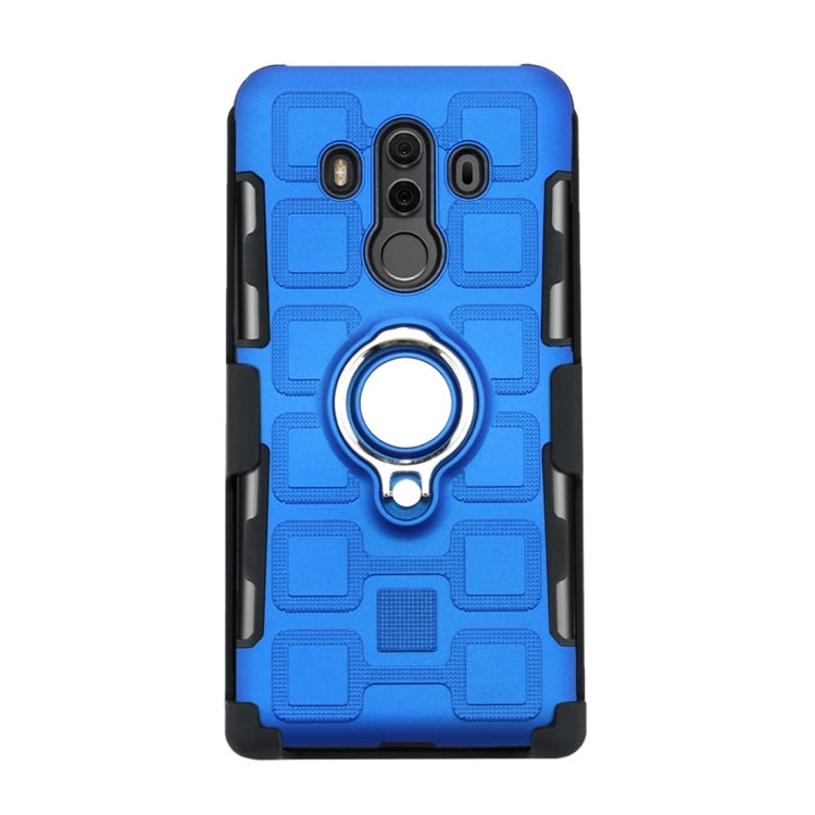 For Huawei Mate 10 Pro 3 In 1 Cube PC + TPU Protective Case with 360 Degrees Rotate Silver Ring Holder