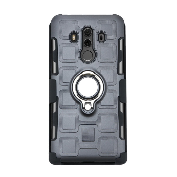 For Huawei Mate 10 Pro 3 In 1 Cube PC + TPU Protective Case with 360 Degrees Rotate Silver Ring Holder