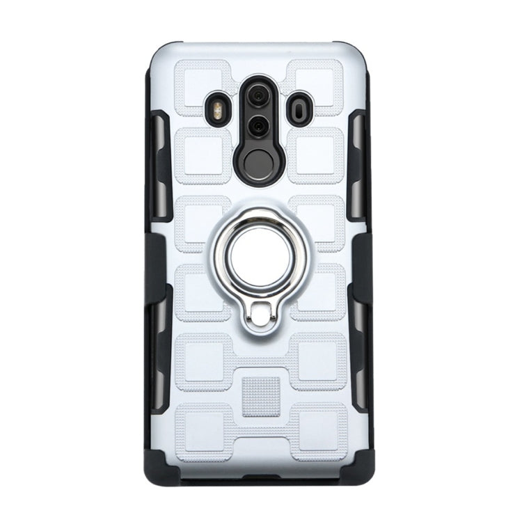 For Huawei Mate 10 Pro 3 In 1 Cube PC + TPU Protective Case with 360 Degrees Rotate Silver Ring Holder