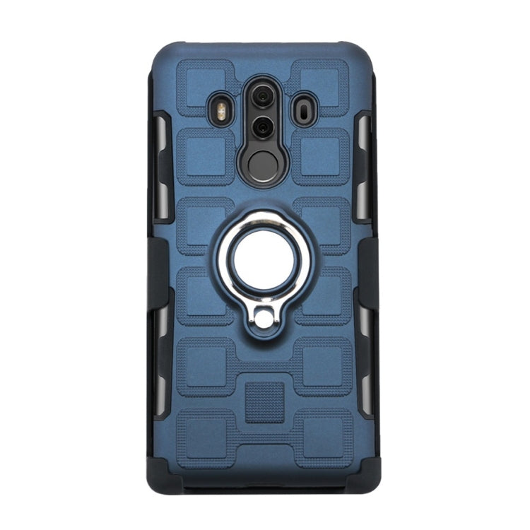For Huawei Mate 10 Pro 3 In 1 Cube PC + TPU Protective Case with 360 Degrees Rotate Silver Ring Holder
