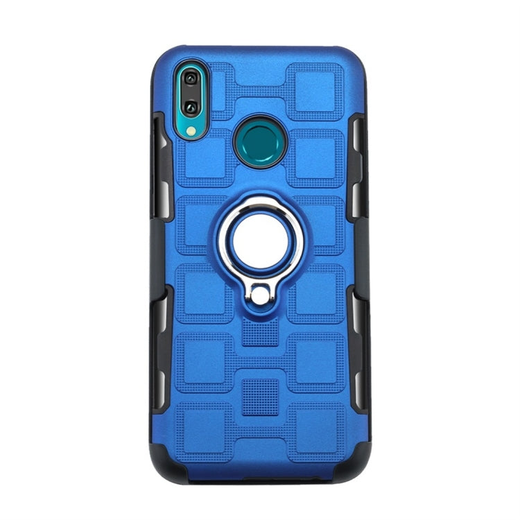 For Huawei Y9 (2019) / Enjoy 9 Plus 3 In 1 Cube PC + TPU Protective Case with 360 Degrees Rotate Silver Ring Holder