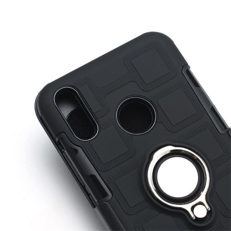 For Huawei Y9 (2019) / Enjoy 9 Plus 3 In 1 Cube PC + TPU Protective Case with 360 Degrees Rotate Silver Ring Holder