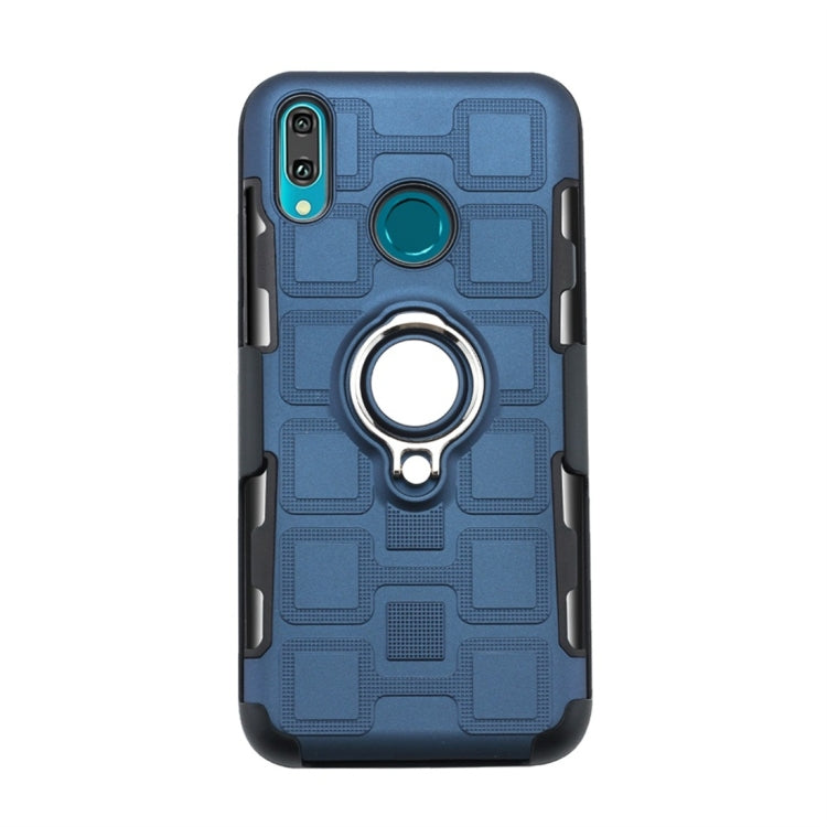 For Huawei Y9 (2019) / Enjoy 9 Plus 3 In 1 Cube PC + TPU Protective Case with 360 Degrees Rotate Silver Ring Holder