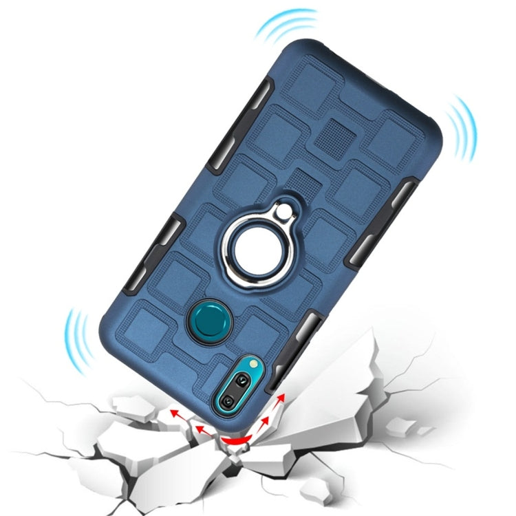 For Huawei Y9 (2019) / Enjoy 9 Plus 3 In 1 Cube PC + TPU Protective Case with 360 Degrees Rotate Silver Ring Holder