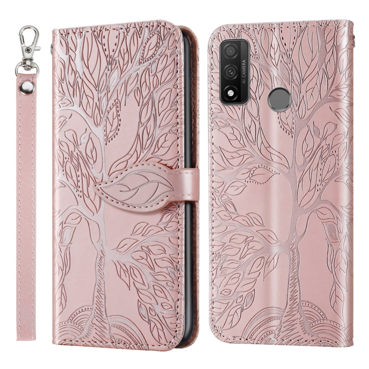 For Huawei P smart 2020 Life of Tree Embossing Pattern Horizontal Flip Leather Case with Holder & Card Slot & Wallet & Photo Frame & Lanyard