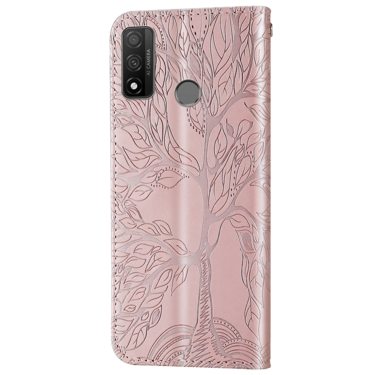For Huawei P smart 2020 Life of Tree Embossing Pattern Horizontal Flip Leather Case with Holder & Card Slot & Wallet & Photo Frame & Lanyard