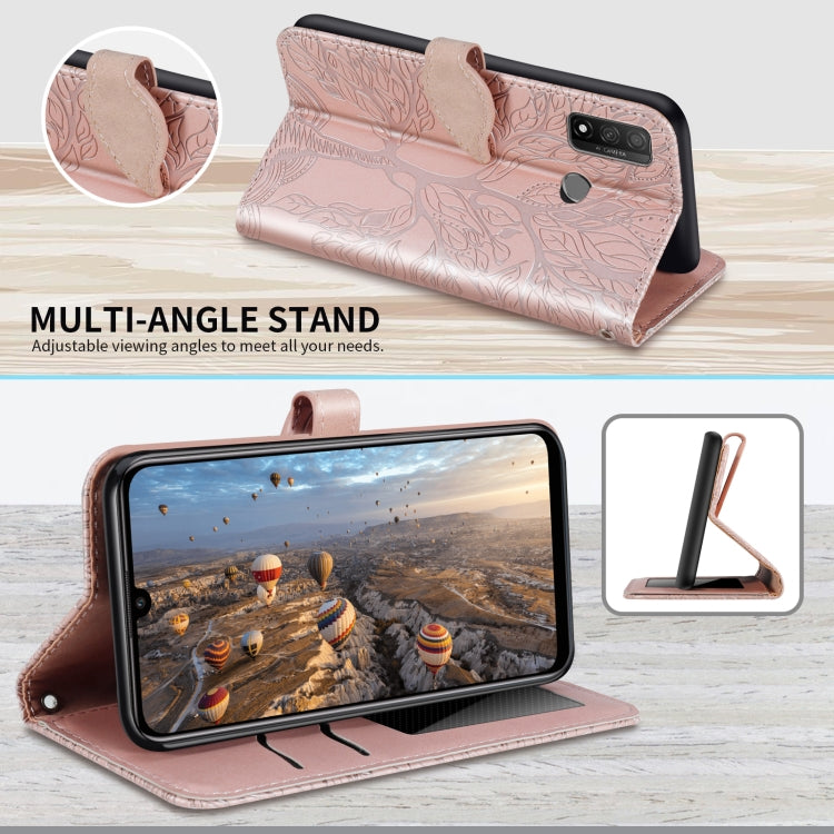 For Huawei P smart 2020 Life of Tree Embossing Pattern Horizontal Flip Leather Case with Holder & Card Slot & Wallet & Photo Frame & Lanyard