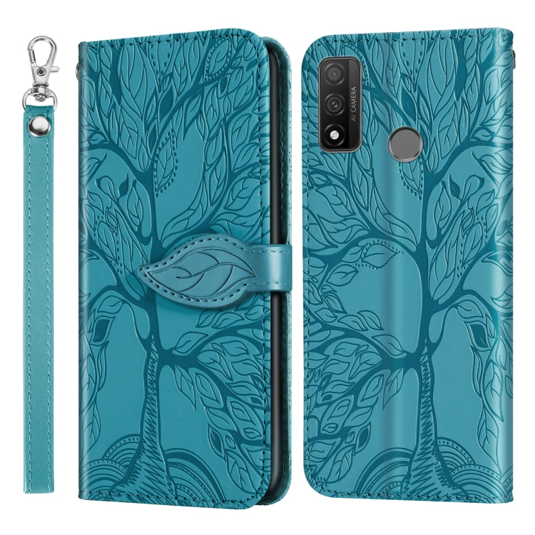 For Huawei P smart 2020 Life of Tree Embossing Pattern Horizontal Flip Leather Case with Holder & Card Slot & Wallet & Photo Frame & Lanyard