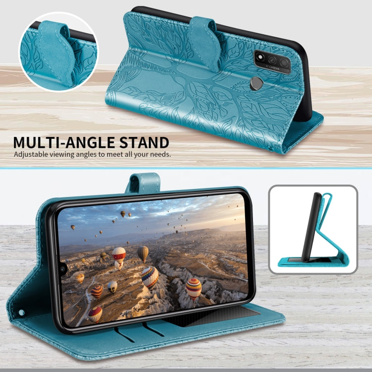 For Huawei P smart 2020 Life of Tree Embossing Pattern Horizontal Flip Leather Case with Holder & Card Slot & Wallet & Photo Frame & Lanyard