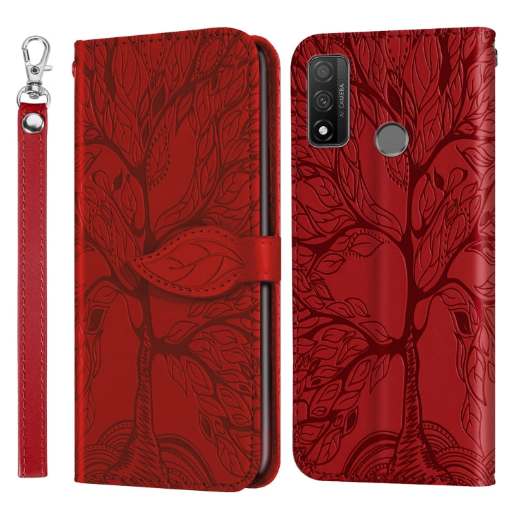 For Huawei P smart 2020 Life of Tree Embossing Pattern Horizontal Flip Leather Case with Holder & Card Slot & Wallet & Photo Frame & Lanyard