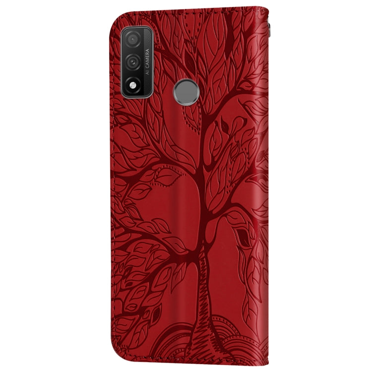 For Huawei P smart 2020 Life of Tree Embossing Pattern Horizontal Flip Leather Case with Holder & Card Slot & Wallet & Photo Frame & Lanyard