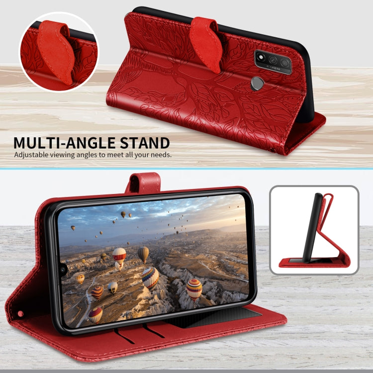 For Huawei P smart 2020 Life of Tree Embossing Pattern Horizontal Flip Leather Case with Holder & Card Slot & Wallet & Photo Frame & Lanyard