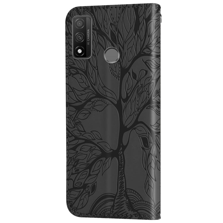 For Huawei P smart 2020 Life of Tree Embossing Pattern Horizontal Flip Leather Case with Holder & Card Slot & Wallet & Photo Frame & Lanyard