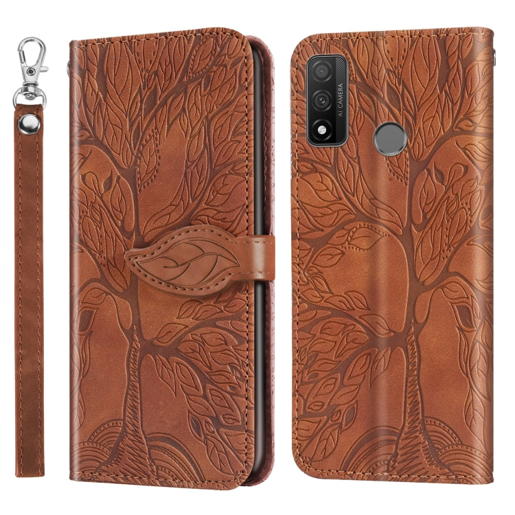 For Huawei P smart 2020 Life of Tree Embossing Pattern Horizontal Flip Leather Case with Holder & Card Slot & Wallet & Photo Frame & Lanyard