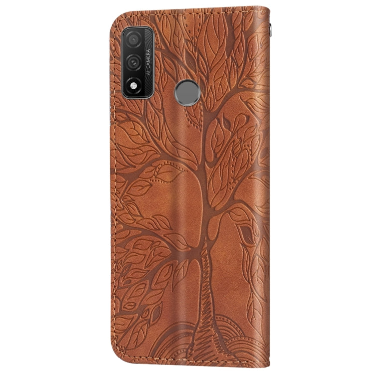 For Huawei P smart 2020 Life of Tree Embossing Pattern Horizontal Flip Leather Case with Holder & Card Slot & Wallet & Photo Frame & Lanyard