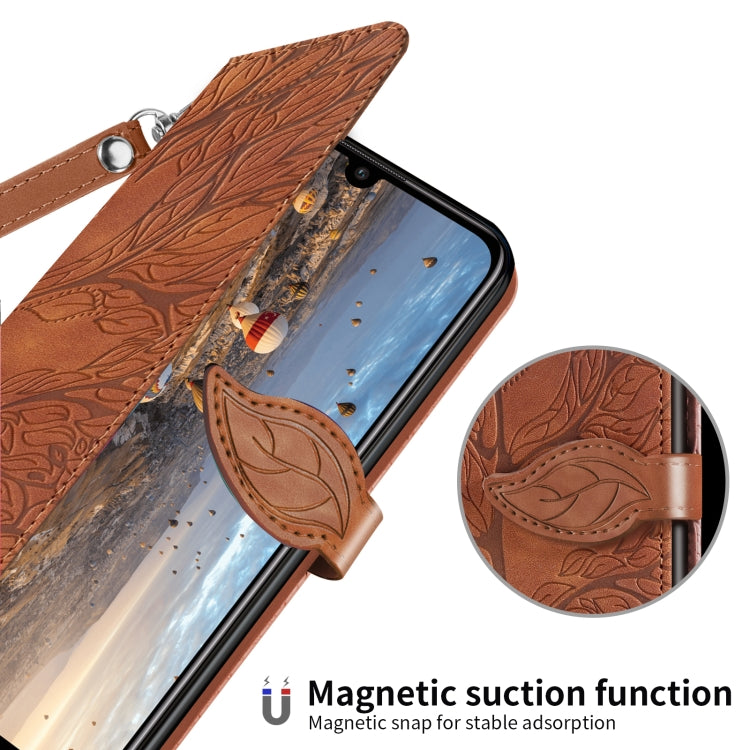 For Huawei P smart 2020 Life of Tree Embossing Pattern Horizontal Flip Leather Case with Holder & Card Slot & Wallet & Photo Frame & Lanyard
