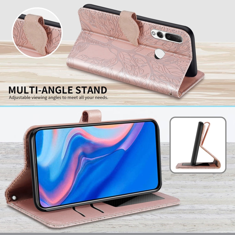For Huawei P smart Z Life of Tree Embossing Pattern Horizontal Flip Leather Case with Holder & Card Slot & Wallet & Photo Frame & Lanyard