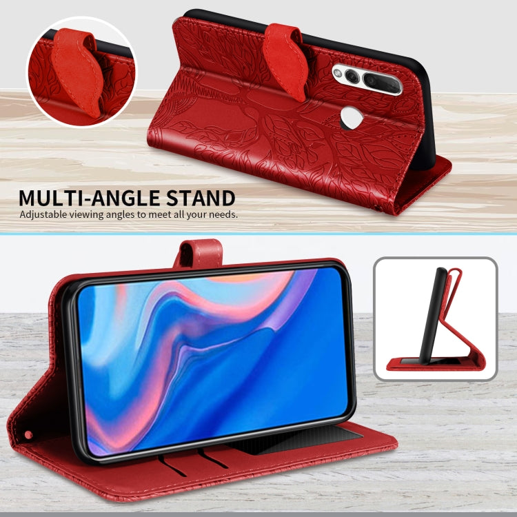 For Huawei P smart Z Life of Tree Embossing Pattern Horizontal Flip Leather Case with Holder & Card Slot & Wallet & Photo Frame & Lanyard