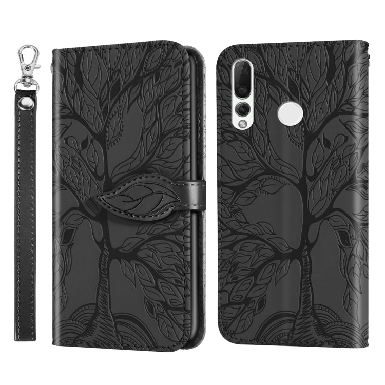 For Huawei P smart Z Life of Tree Embossing Pattern Horizontal Flip Leather Case with Holder & Card Slot & Wallet & Photo Frame & Lanyard