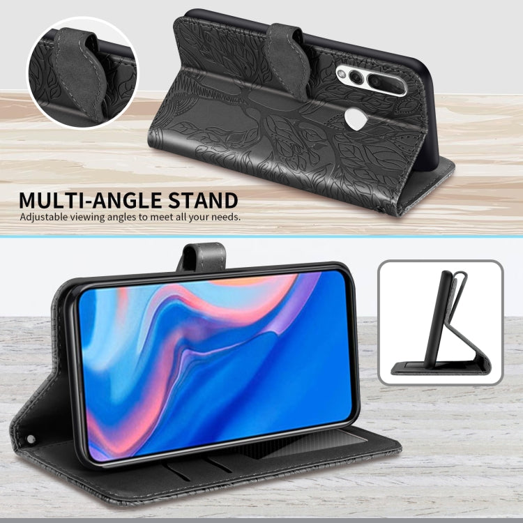 For Huawei P smart Z Life of Tree Embossing Pattern Horizontal Flip Leather Case with Holder & Card Slot & Wallet & Photo Frame & Lanyard