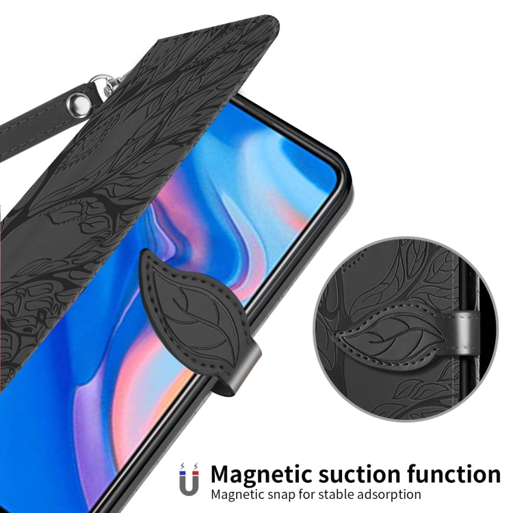 For Huawei P smart Z Life of Tree Embossing Pattern Horizontal Flip Leather Case with Holder & Card Slot & Wallet & Photo Frame & Lanyard