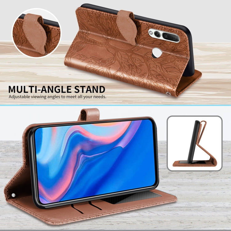 For Huawei P smart Z Life of Tree Embossing Pattern Horizontal Flip Leather Case with Holder & Card Slot & Wallet & Photo Frame & Lanyard