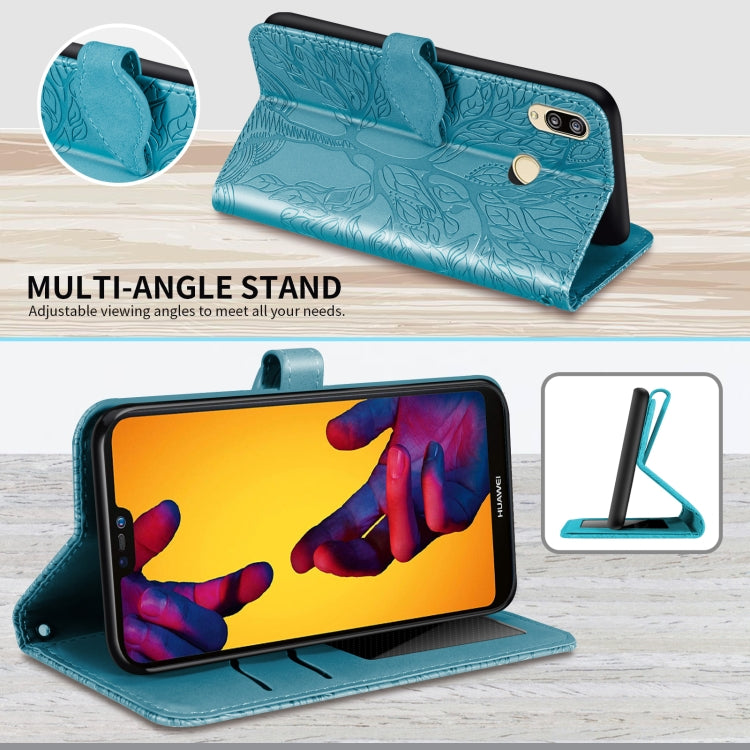 For Huawei P20 Lite Life of Tree Embossing Pattern Horizontal Flip Leather Case with Holder & Card Slot & Wallet & Photo Frame & Lanyard