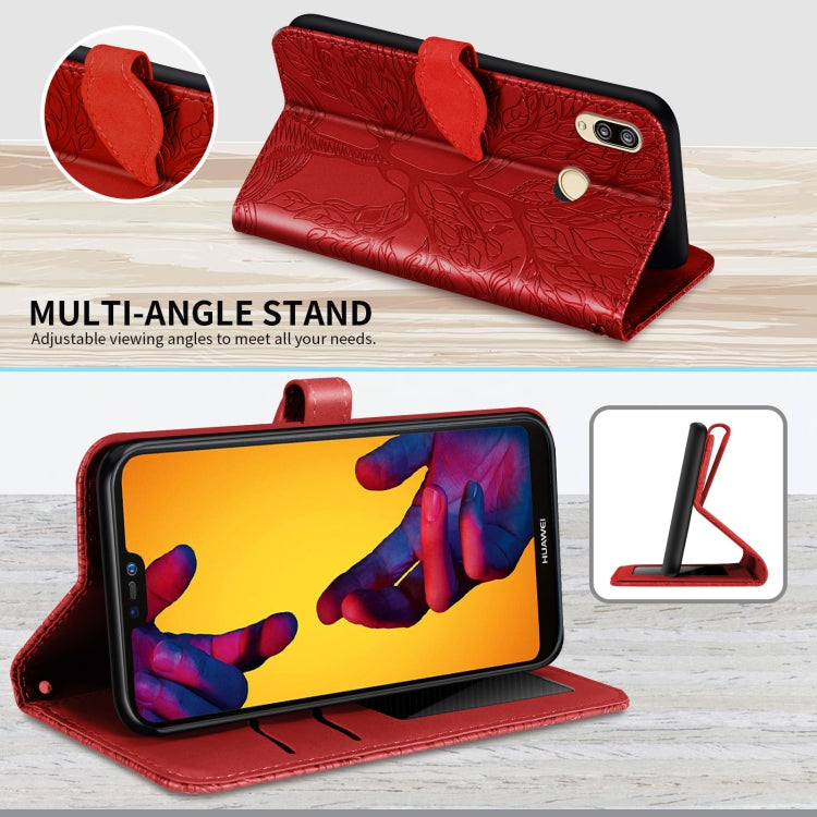 For Huawei P20 Lite Life of Tree Embossing Pattern Horizontal Flip Leather Case with Holder & Card Slot & Wallet & Photo Frame & Lanyard