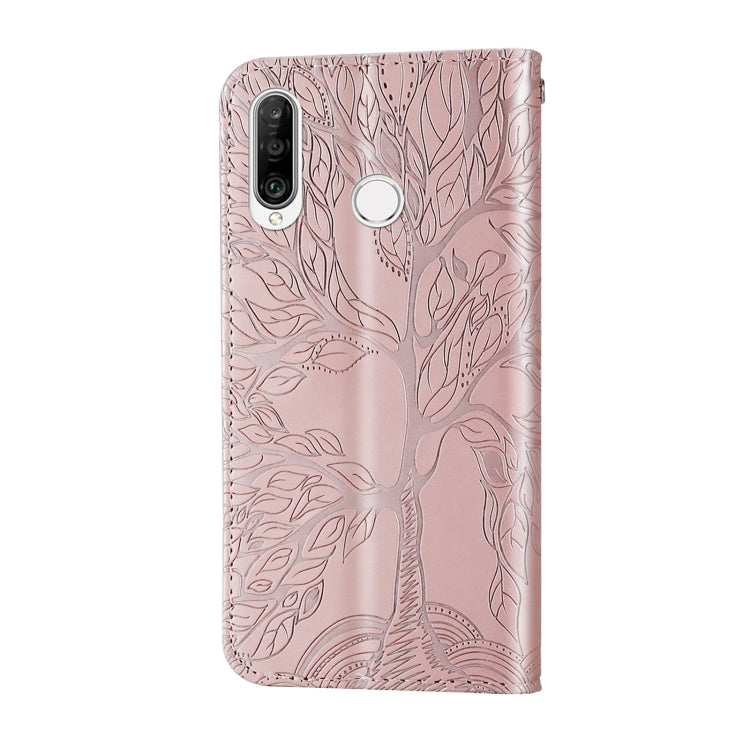 For Huawei P30 Lite Life of Tree Embossing Pattern Horizontal Flip Leather Case with Holder & Card Slot & Wallet & Photo Frame & Lanyard