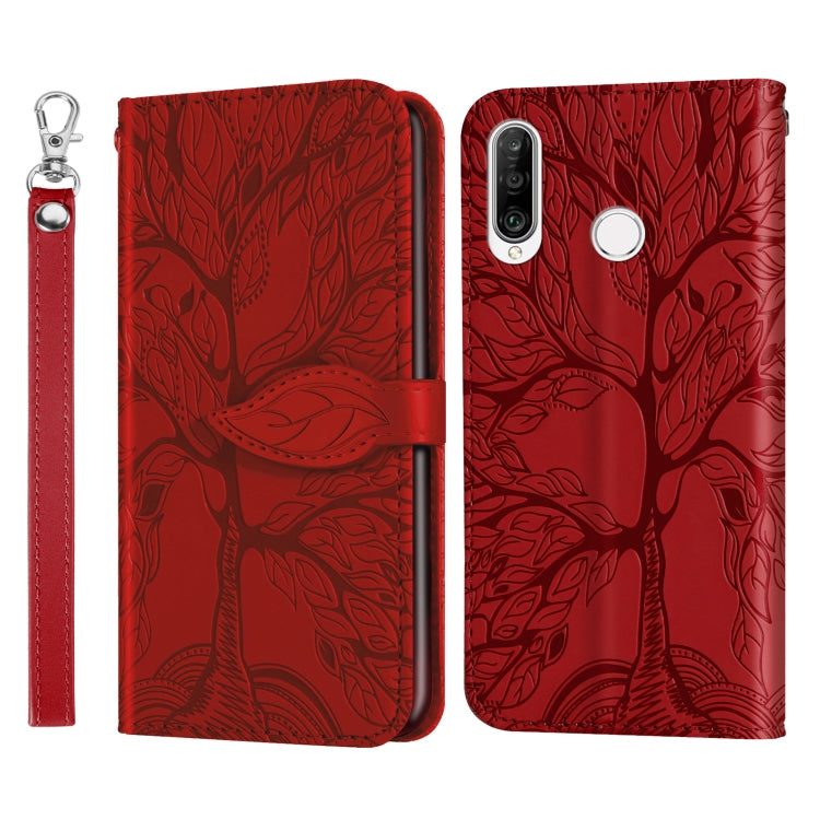 For Huawei P30 Lite Life of Tree Embossing Pattern Horizontal Flip Leather Case with Holder & Card Slot & Wallet & Photo Frame & Lanyard