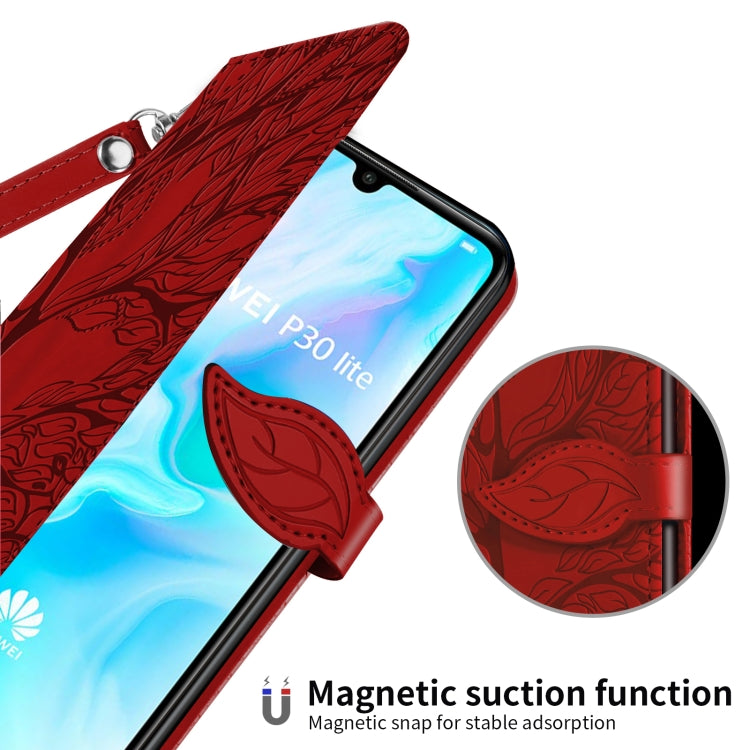 For Huawei P30 Lite Life of Tree Embossing Pattern Horizontal Flip Leather Case with Holder & Card Slot & Wallet & Photo Frame & Lanyard