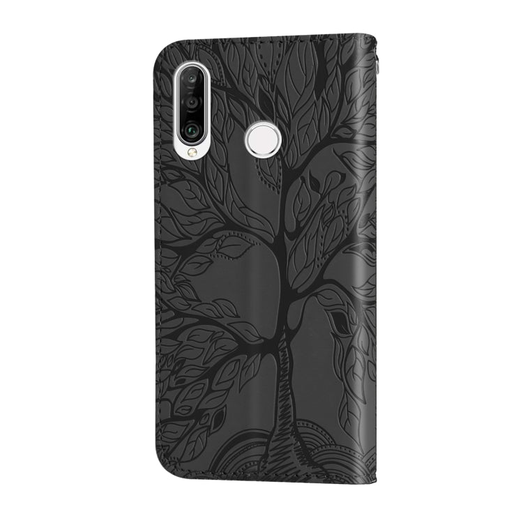 For Huawei P30 Lite Life of Tree Embossing Pattern Horizontal Flip Leather Case with Holder & Card Slot & Wallet & Photo Frame & Lanyard